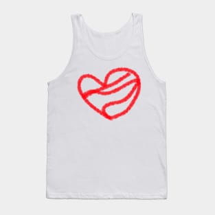 Red watercolor heart love design Tank Top